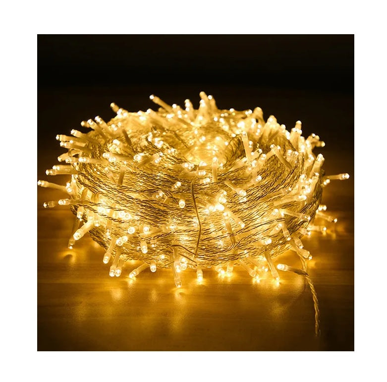 Luz Led 500 Luces Cable Transparente Multicolor y Calido Enchufe Hembra Eventos Guirnalda de 32 Metros