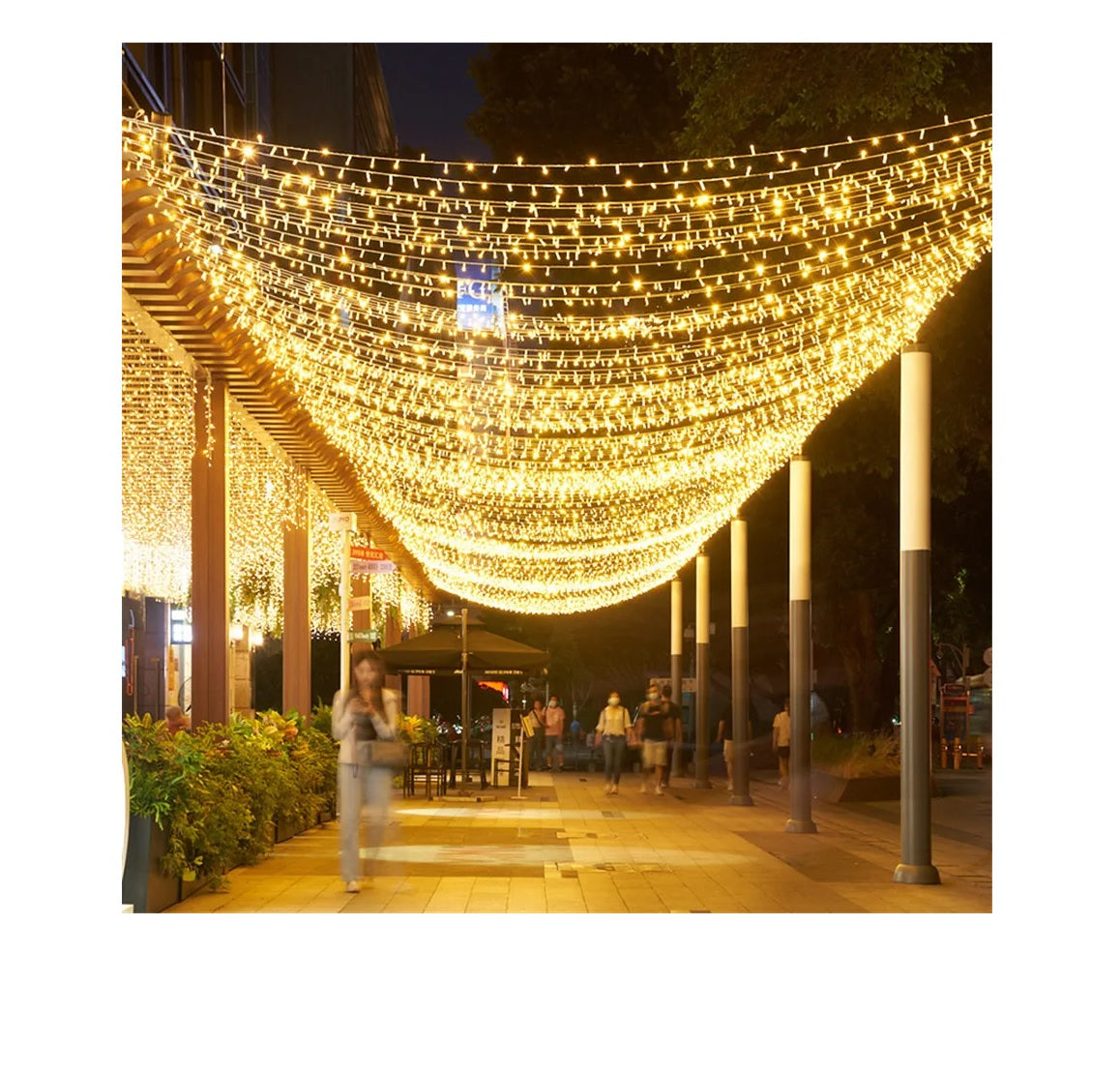Luz Led 500 Luces Cable Transparente Multicolor y Calido Enchufe Hembra Eventos Guirnalda de 32 Metros