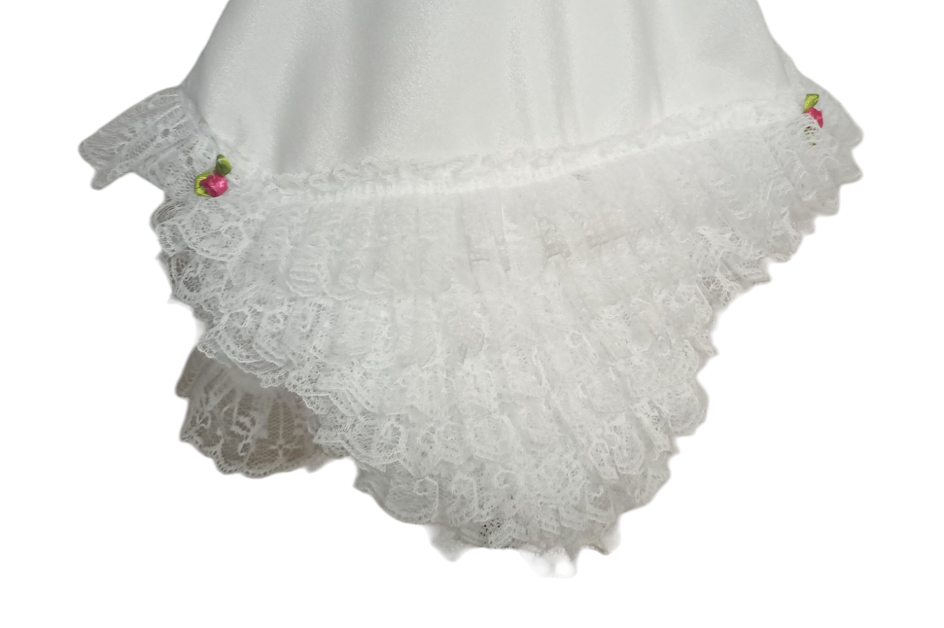 Pañuelo Cueca Mujer Fiestas Patrias Dama Blanco Con Encajes 50 X 50 CM