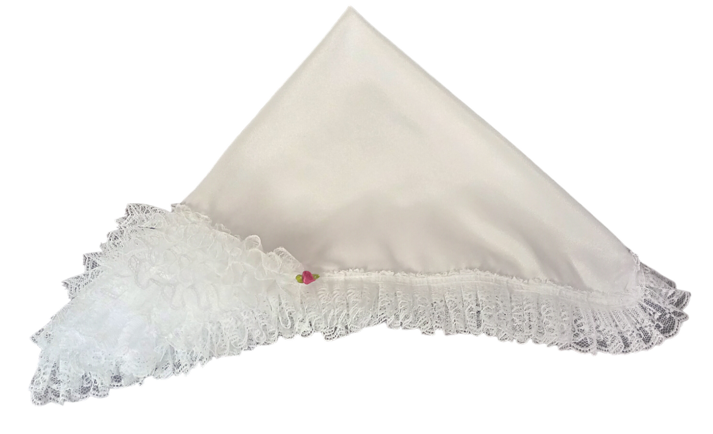 Pañuelo Cueca Mujer Fiestas Patrias Dama Blanco Con Encajes 50 X 50 CM