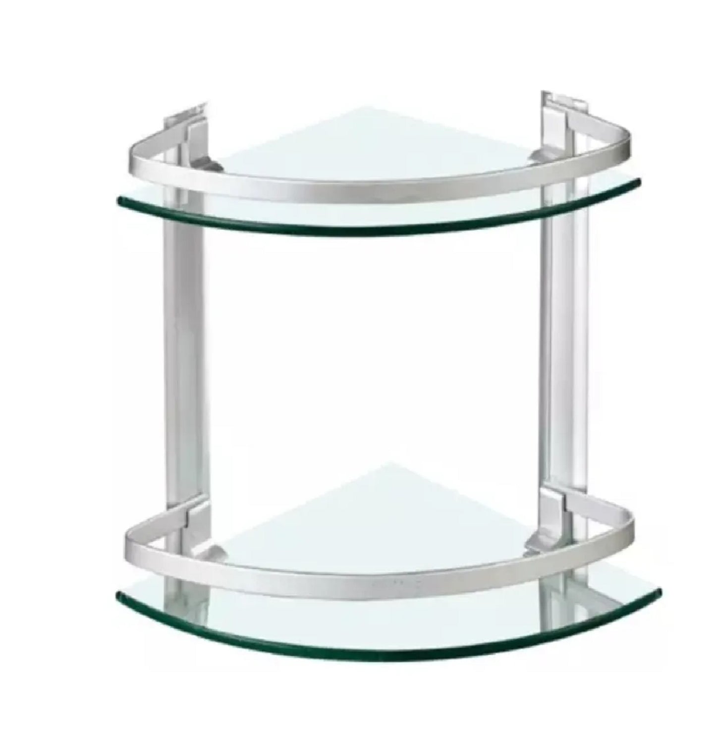 Esquinero Ducha Baño Organizador Doble 2 Repisas Vidrio Templado Aluminio