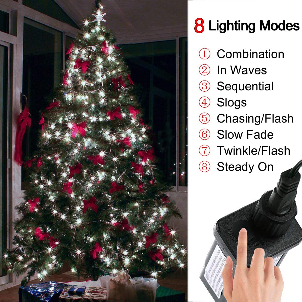 Luces Guirnalda Led BLANCO FRIO 600 Luces 36 Metros Eventos Pascua