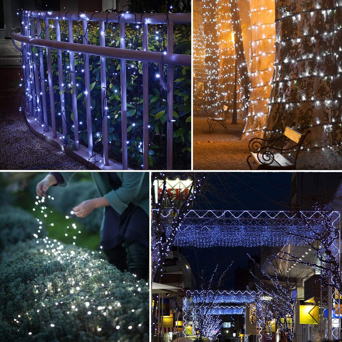 Luces Guirnalda Led BLANCO FRIO 600 Luces 36 Metros Eventos Pascua
