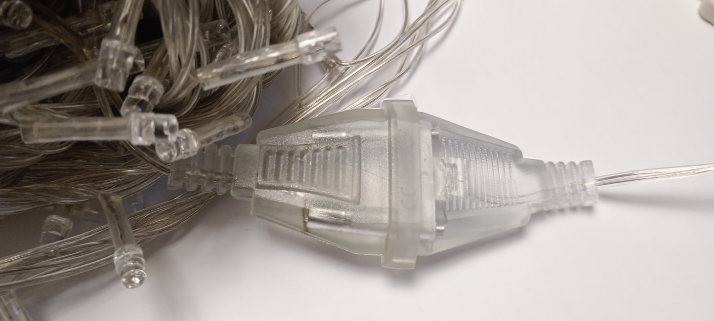 Luz Led 500 Luces Cable Transparente Multicolor y Calido Enchufe Hembra Eventos Guirnalda de 32 Metros