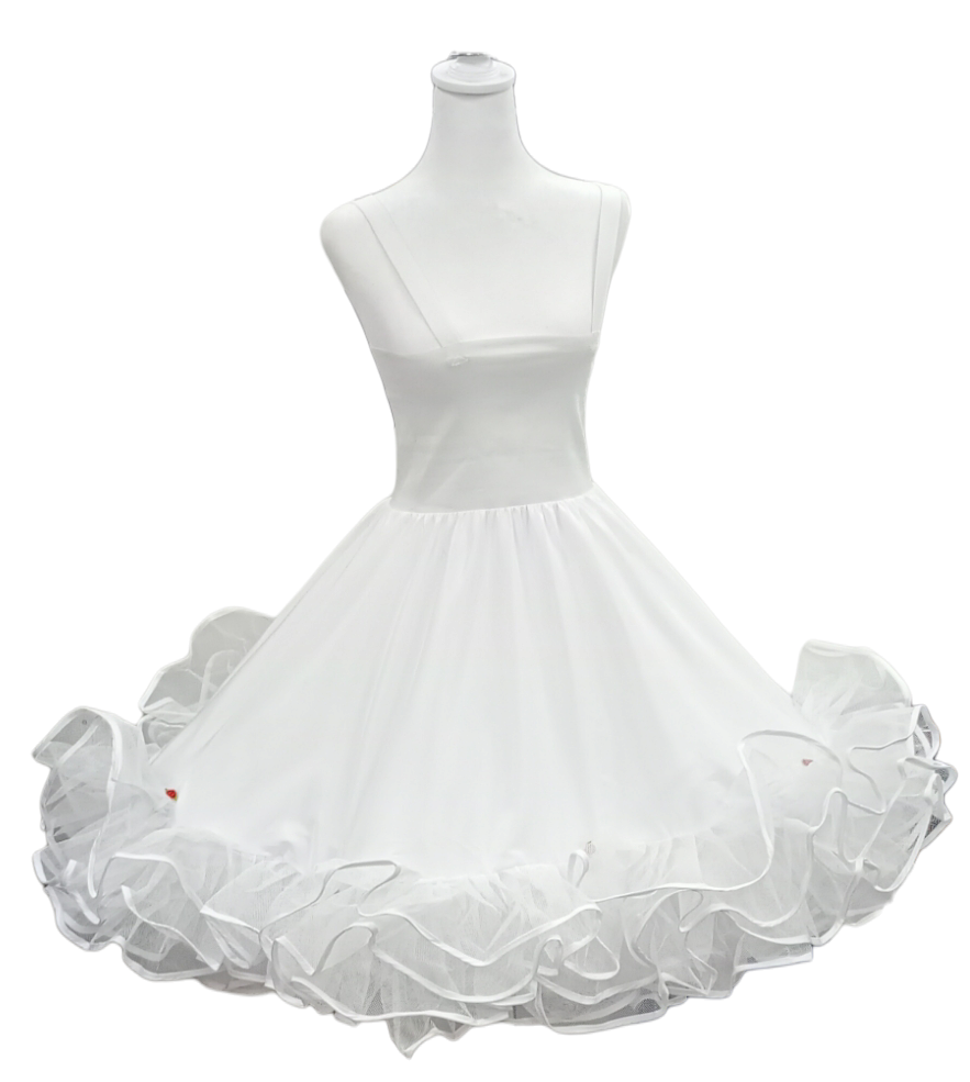 Falso de Competencia 8 Ruedos 2 Faldas Pechera Elasticada Tirantes OFERTA S, M, L, XL y 2XL