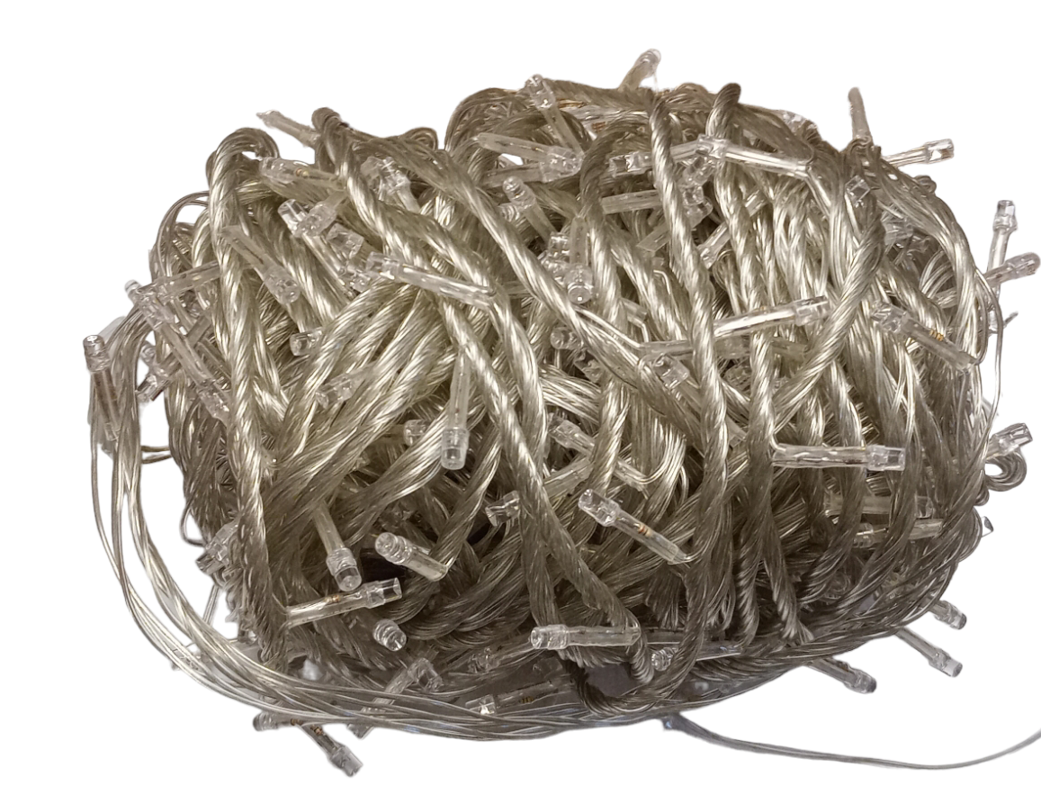 Luz Led 500 Luces Cable Transparente Multicolor Enchufe Hembra Eventos Guirnalda de 32 Metros