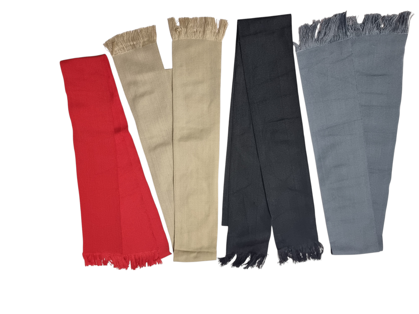 Fajas para traje de huaso, bailes típicos Negra, Gris, Beige, Tricolor, Rojo 200 cm x 10 cm