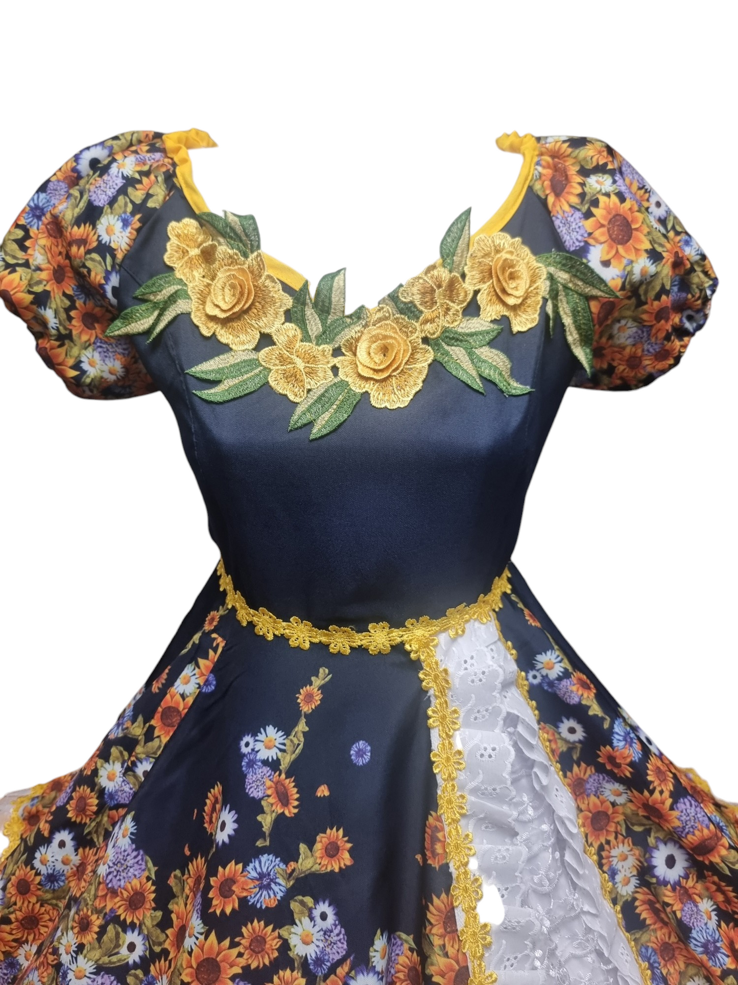 Vestido Huasa China Mujer Adulto Tallas S, M, L, XL y 2 XL Azul Amarillo Envio Gratis