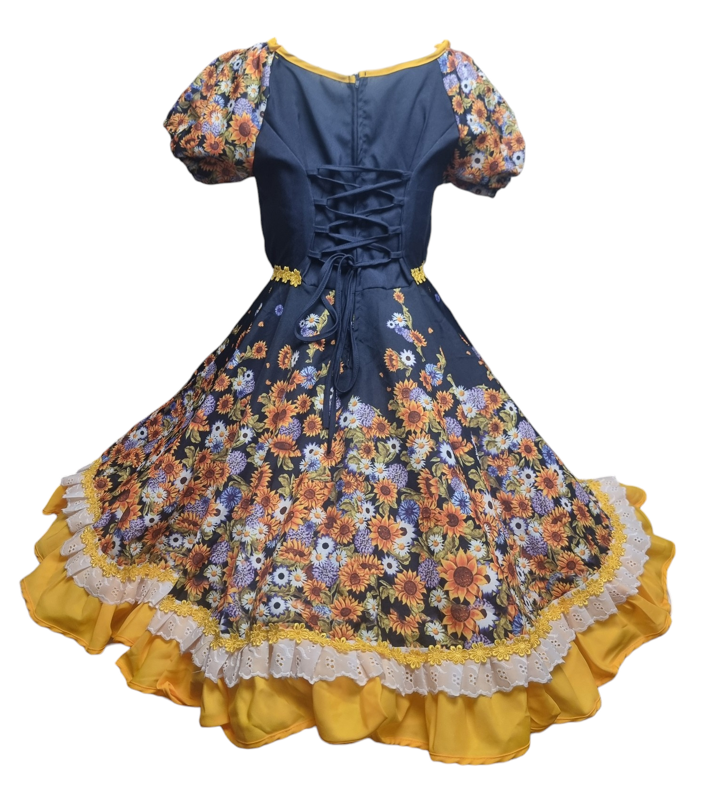 Vestido Huasa China Mujer Adulto Tallas S, M, L, XL y 2 XL Azul Amarillo Envio Gratis