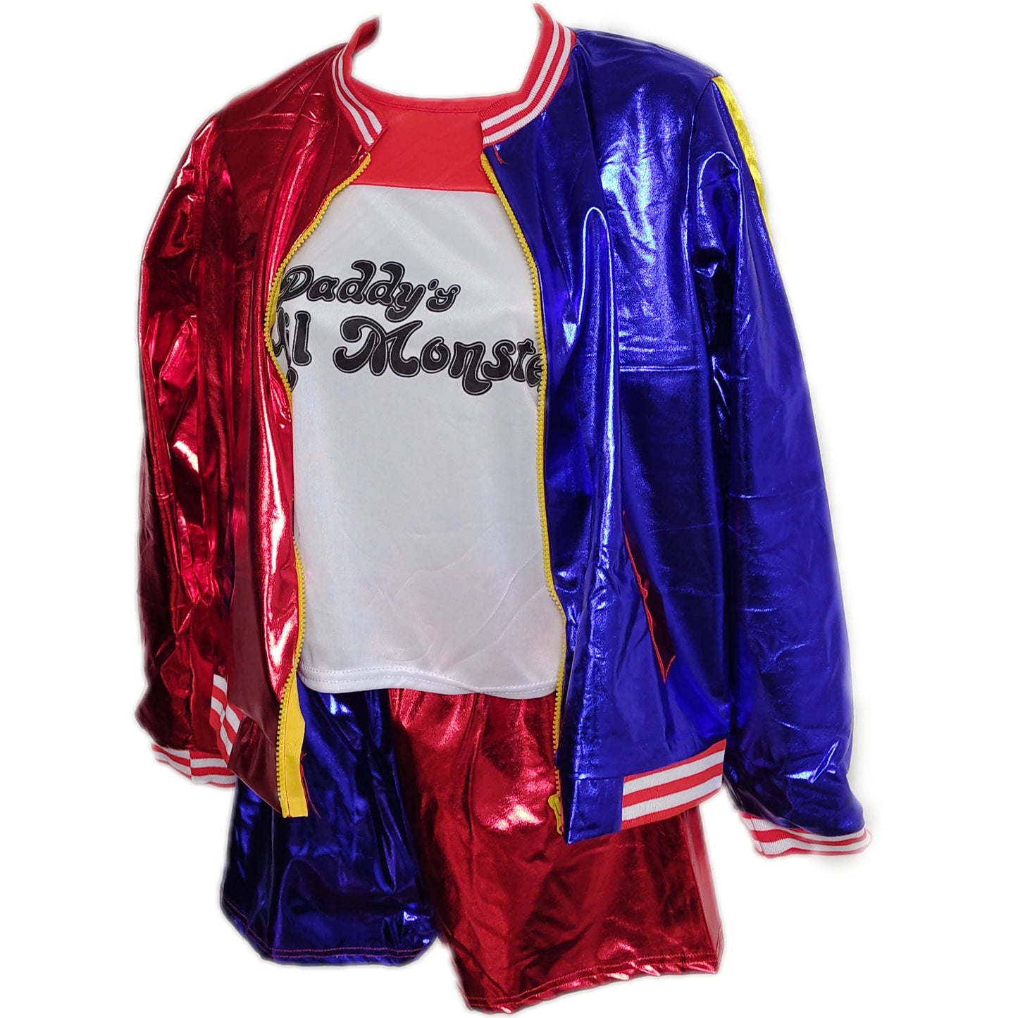 Disfraz Harley Quinn Disfraz Niña Inc. Chaqueta Estampada Peluca Pantalon Guante Polera Tallas 4 A 14, Halloween, Eventos Fiestas, Cosplay