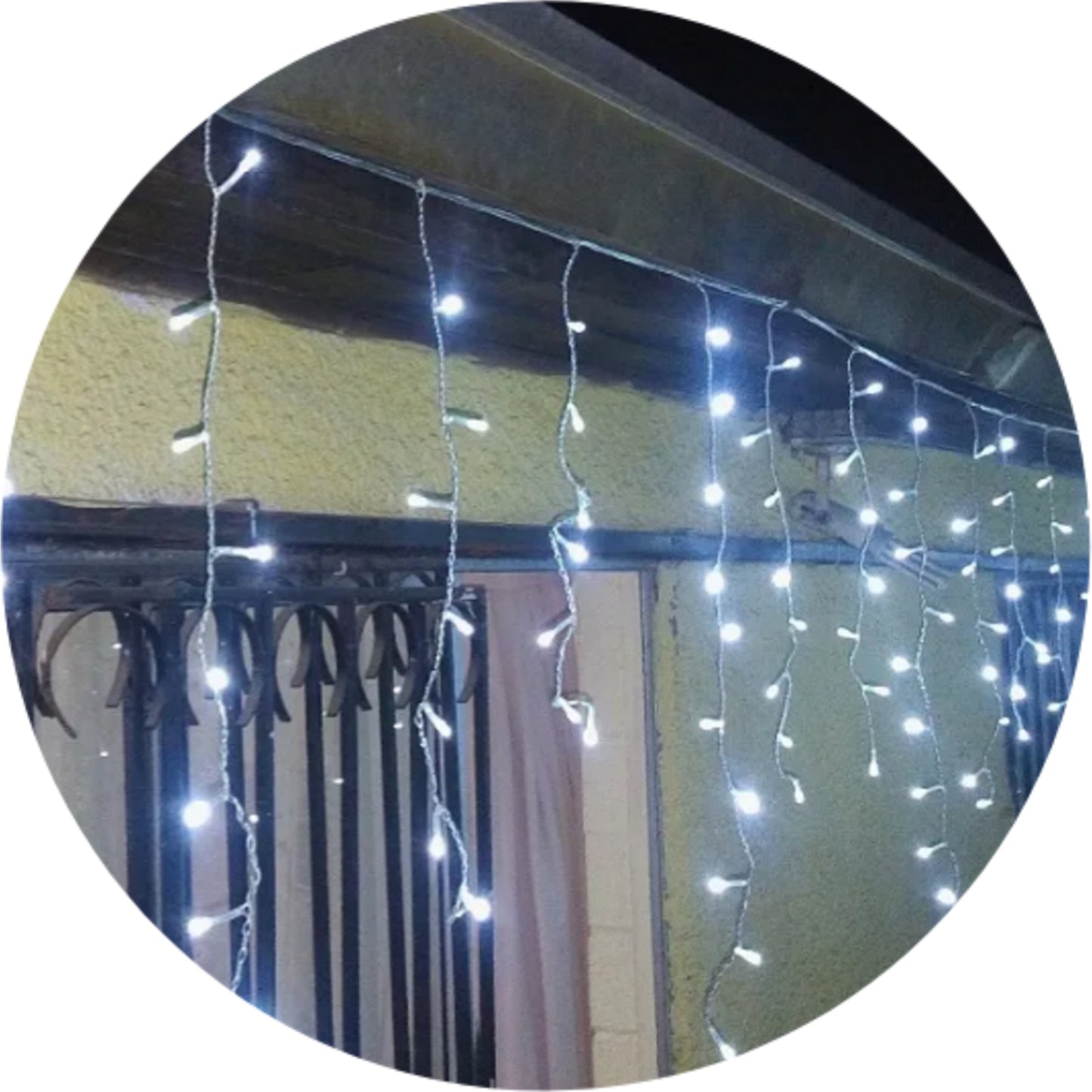 Cascada Led BLANCO FRIO 300 Luces Cubren 5.4 Mts Decoracion Eventos Navidad Boda