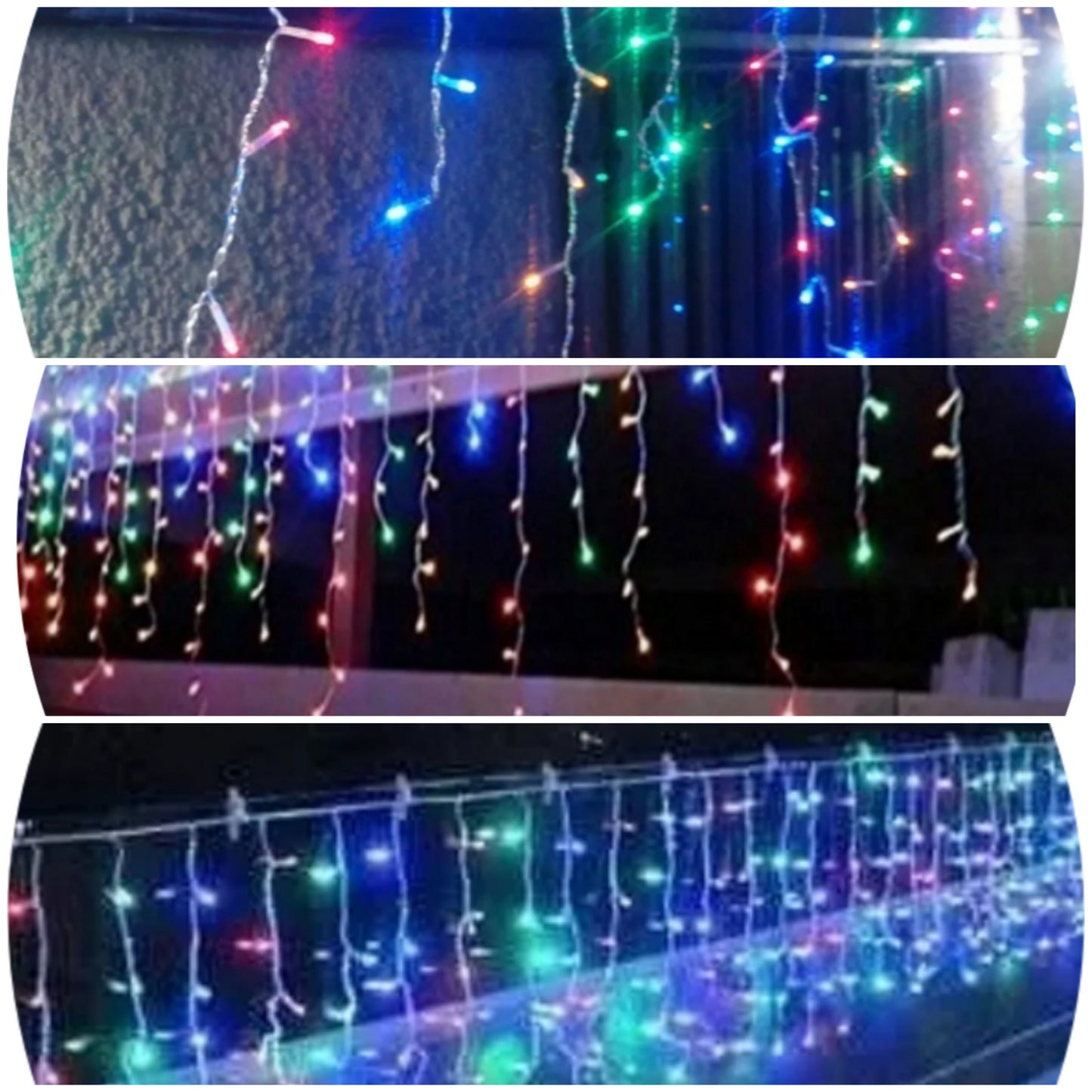 Cascada Led MULTICOLOR 300 Luces Cubren 5.4 Mts Decoracion Eventos Navidad Boda
