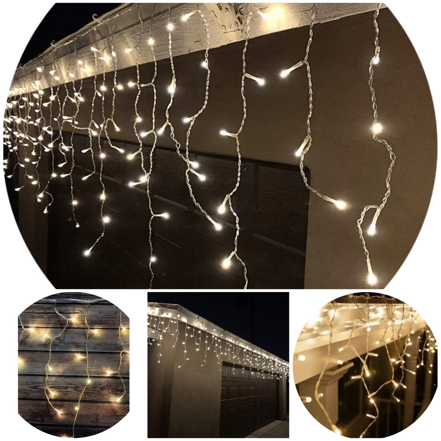 Cascada Led BLANCO CALIDO 400 Luces Cubren 7.4 Mts Decoracion Eventos Navidad Boda