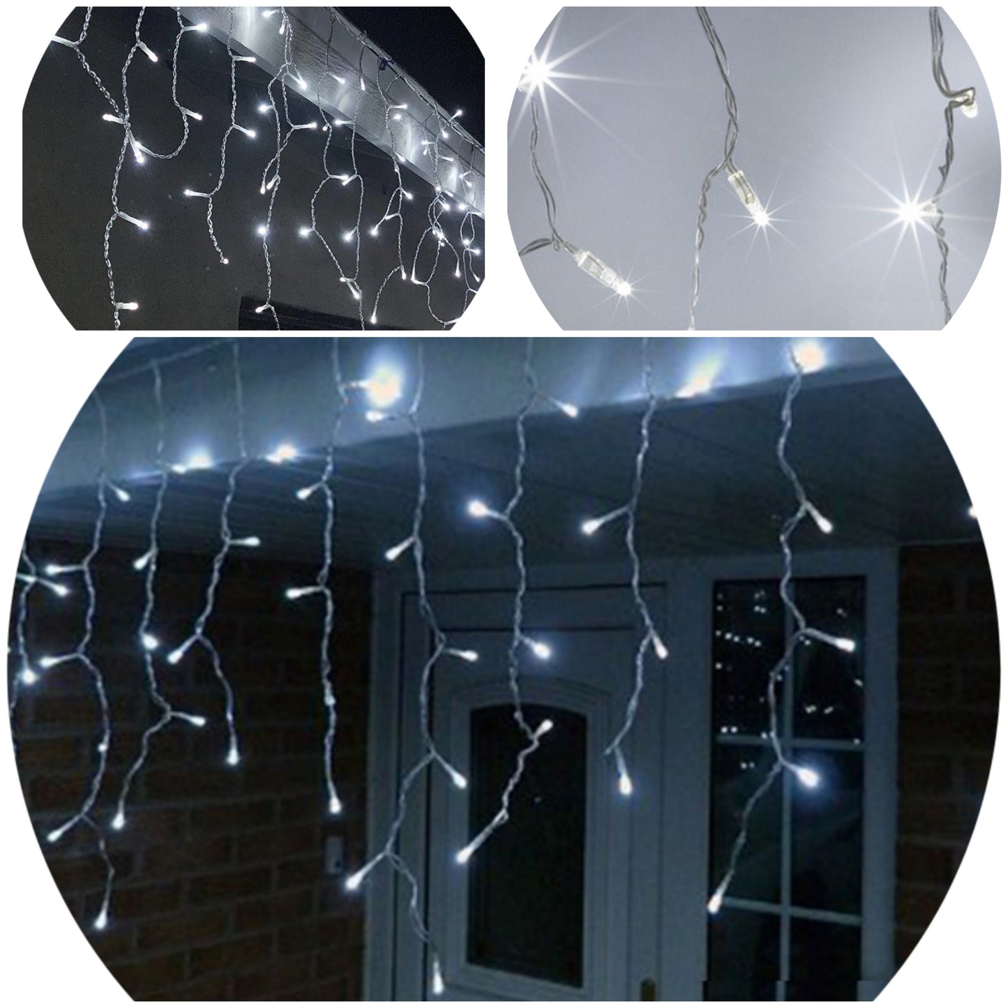Cascada Led BLANCO FRIO 300 Luces Cubren 5.4 Mts Decoracion Eventos Navidad Boda