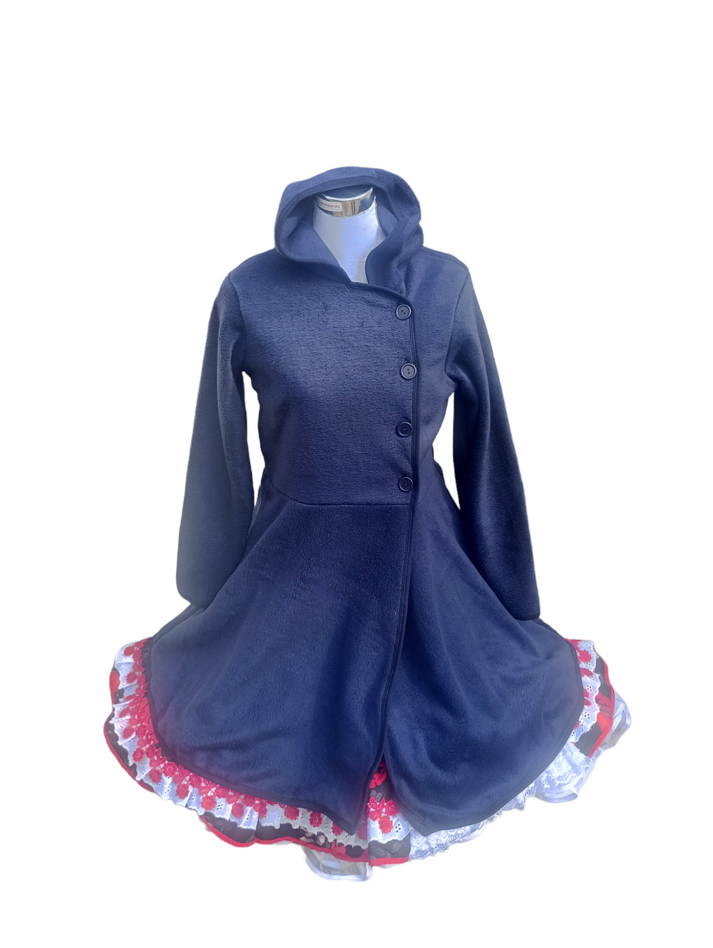 Abrigo Vestido Huasa Cueca Juvenil Adulto S M L Xl Colores Azul y Rojo