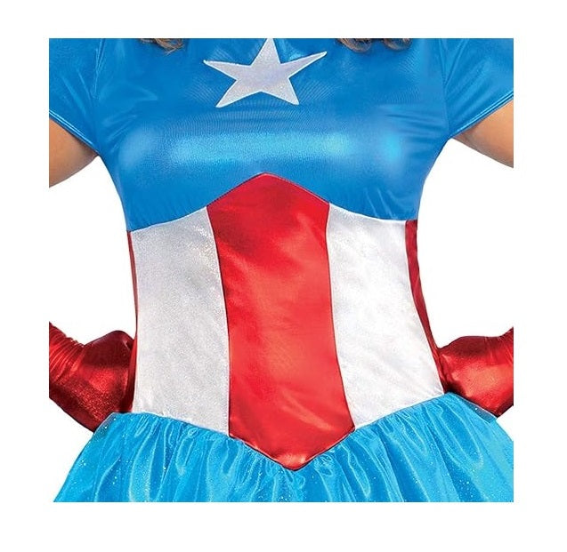 Disfraz Capitan America Niñas Capitana Super Calidad Tallas 4 A 14