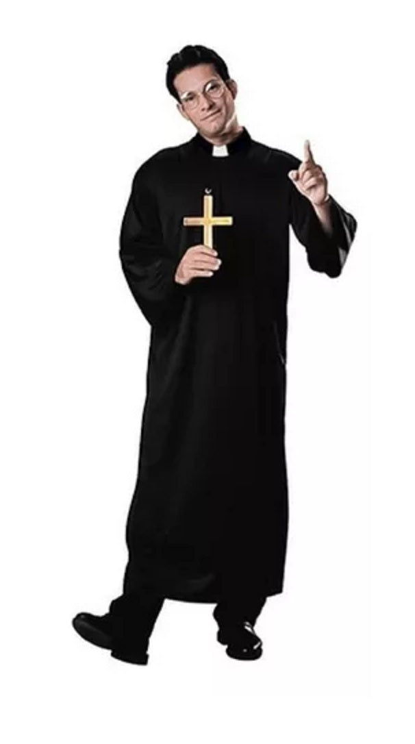 Disfraz Cura Padre Hombre Halloween Fiestas Eventos