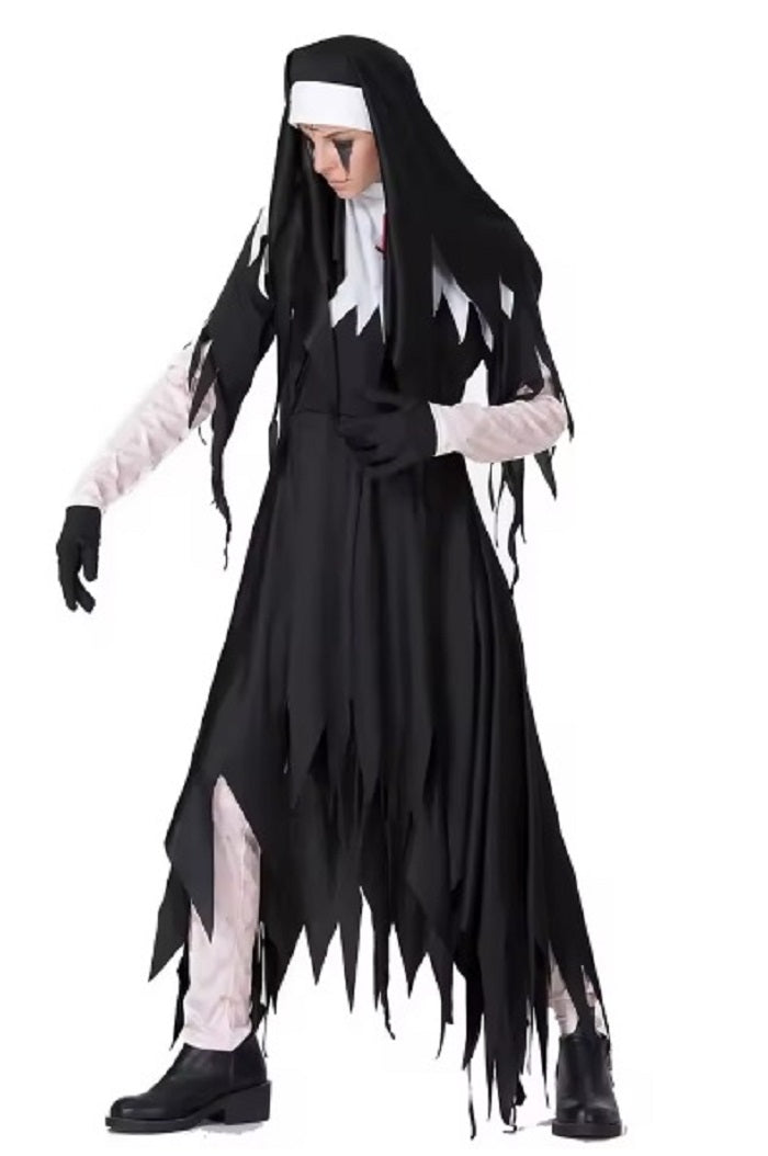 Disfraz Monja Terror Halloween Para Mujer, Negro, Scary