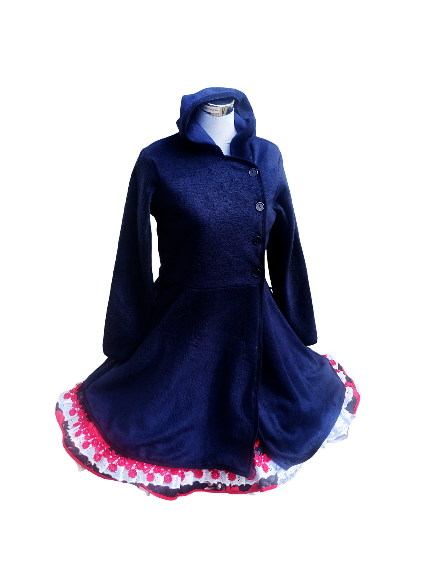 Abrigo Vestido Huasa Cueca Juvenil Adulto S M L Xl Colores Azul y Rojo