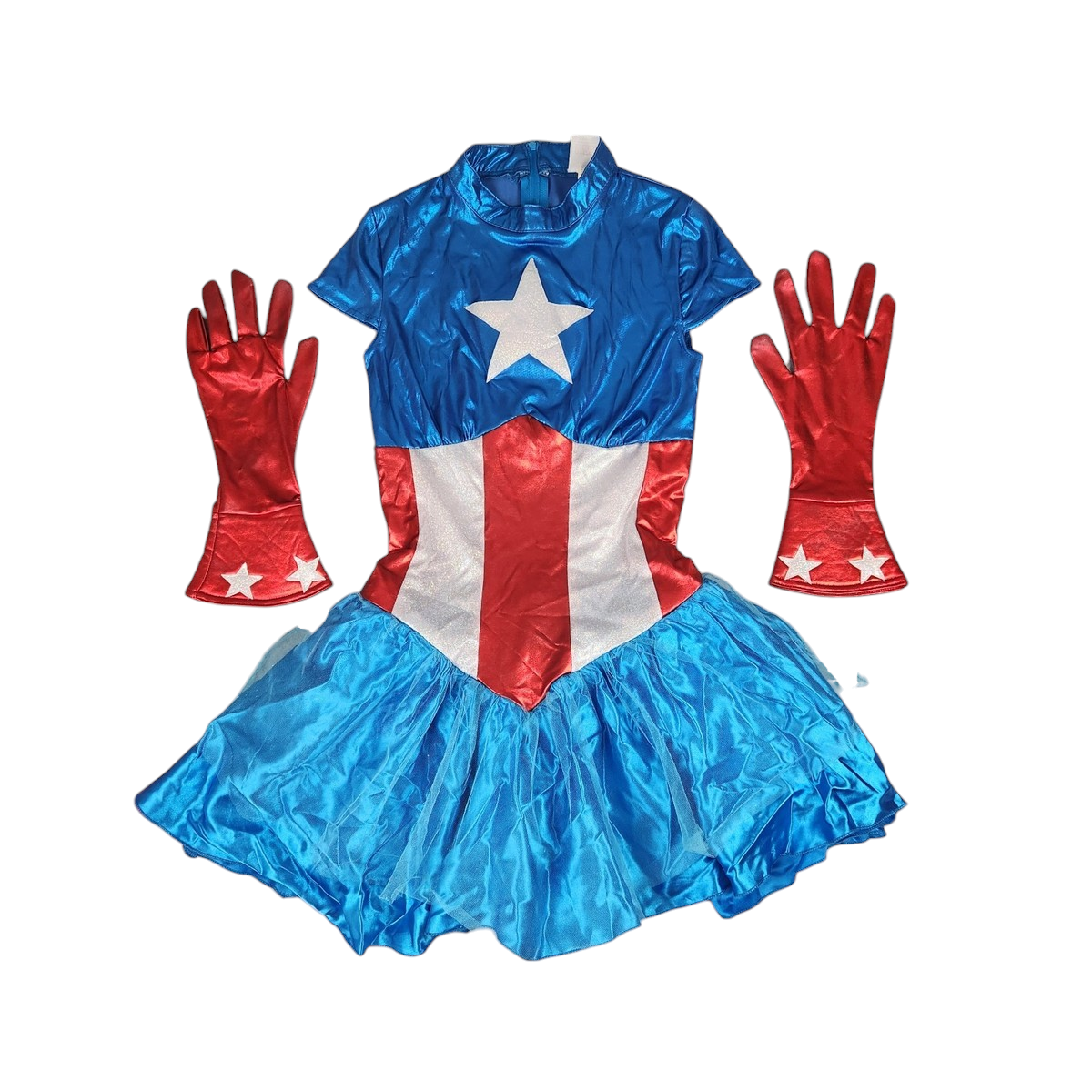 Disfraz Capitan America Niñas Capitana Super Calidad Tallas 4 A 14