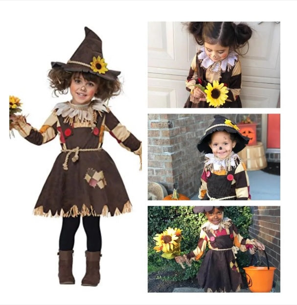 Disfraz Niña Espanta Pajaros Halloween Fiestas Eventos Oferta Tallas 4 a 14
