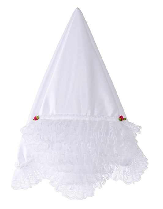 Pañuelo Cueca Mujer Fiestas Patrias Dama Blanco Con Encajes 50 X 50 CM