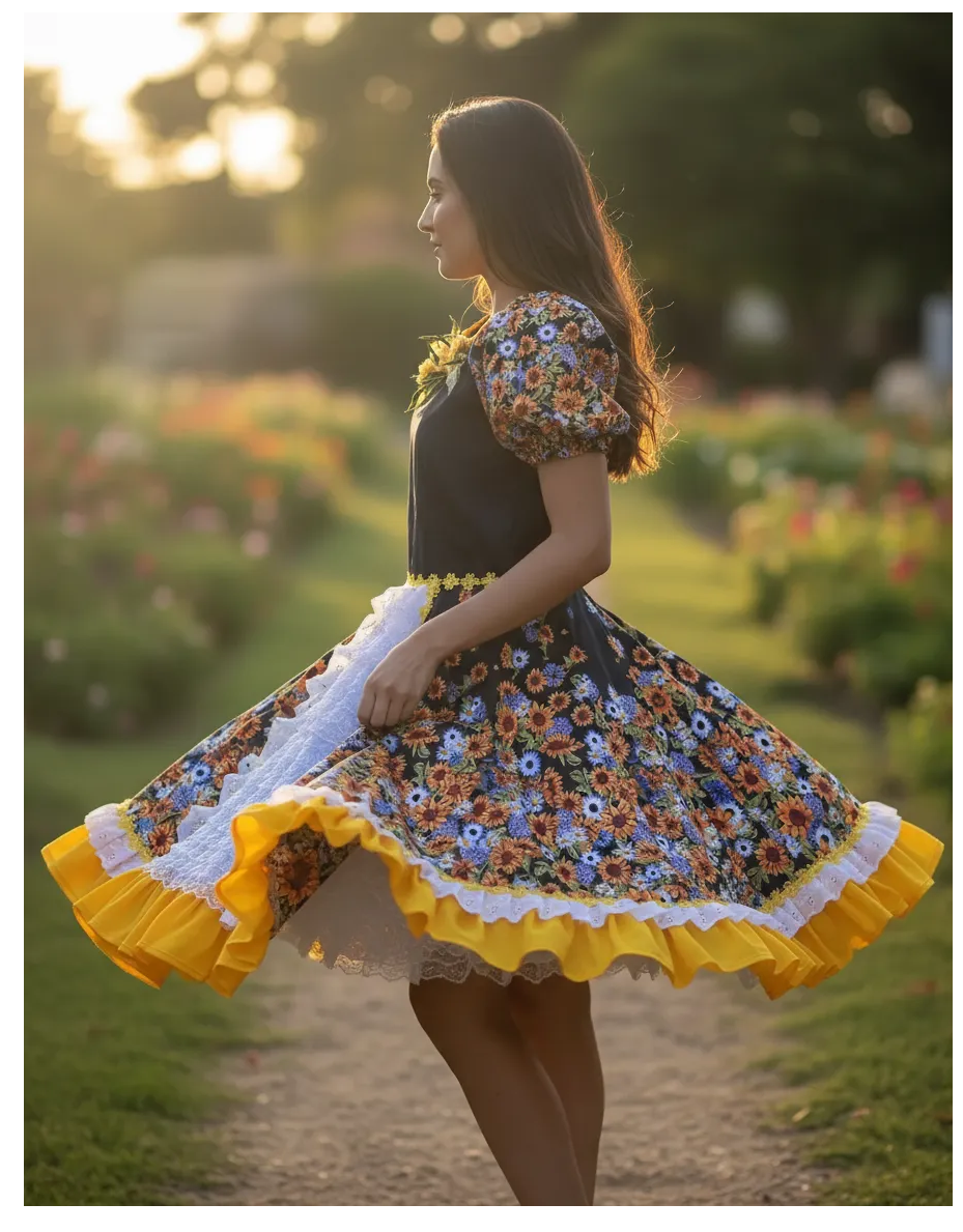 Vestido Huasa China Mujer Adulto Tallas S, M,  L,  XL y 2 XL Azul Amarillo Envio Gratis
