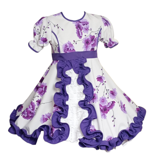 Vestido Huasa China Niña Cueca Color Lila Talla 8 OFERTA