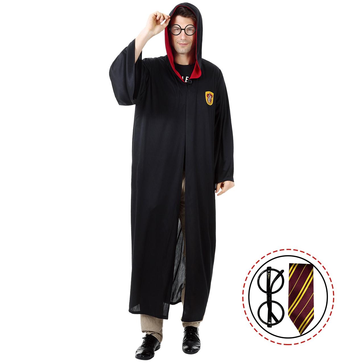 Disfraz Harry Potter Hombre Tunica Corbatín Lente Gryffindor Halloween