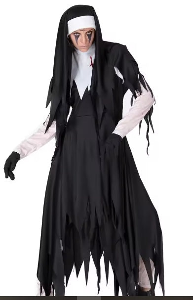 Disfraz Monja Terror Halloween Para Mujer, Negro, Scary