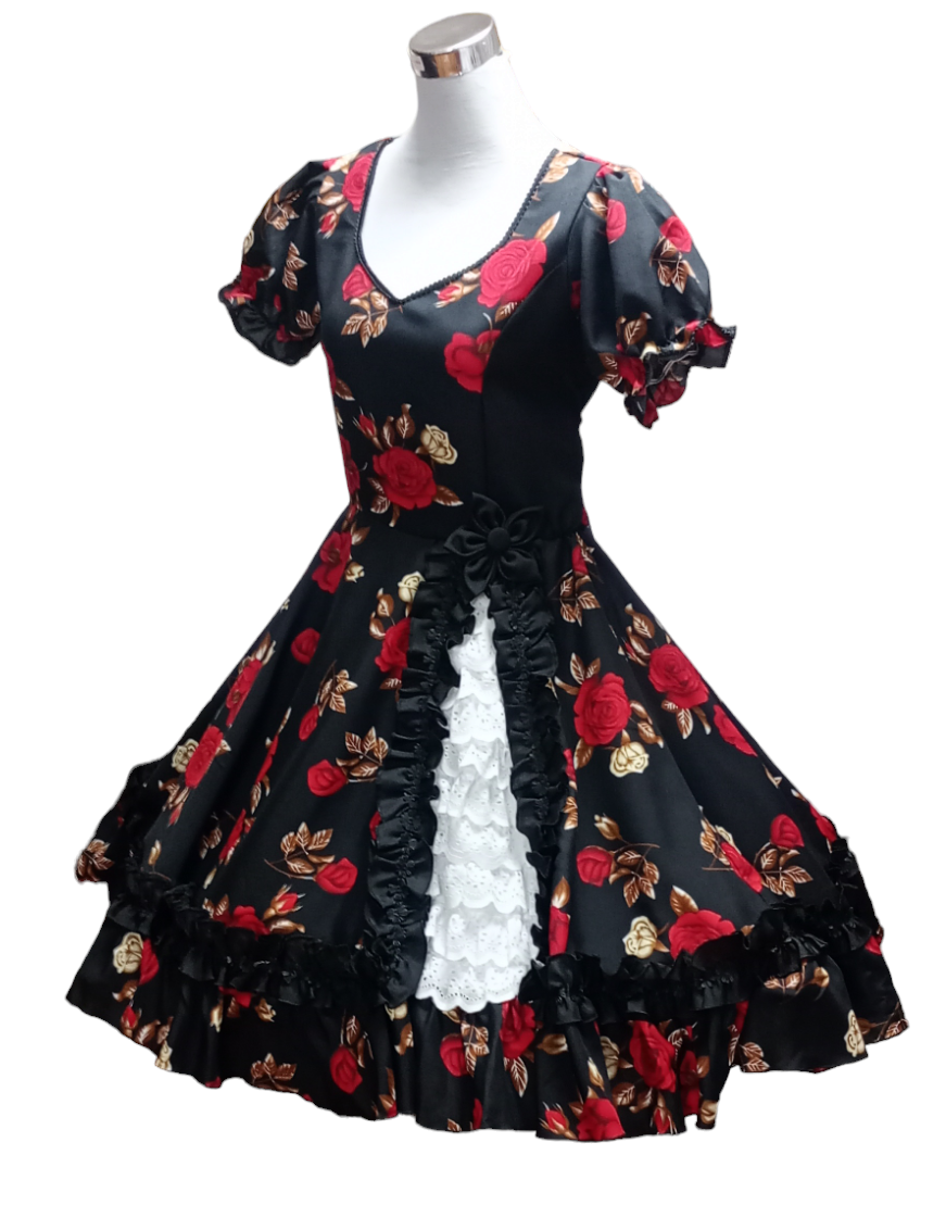 Vestido Huasa China Mujer Adulto Tallas S, M,  L,  XL y 2 XL Floreado