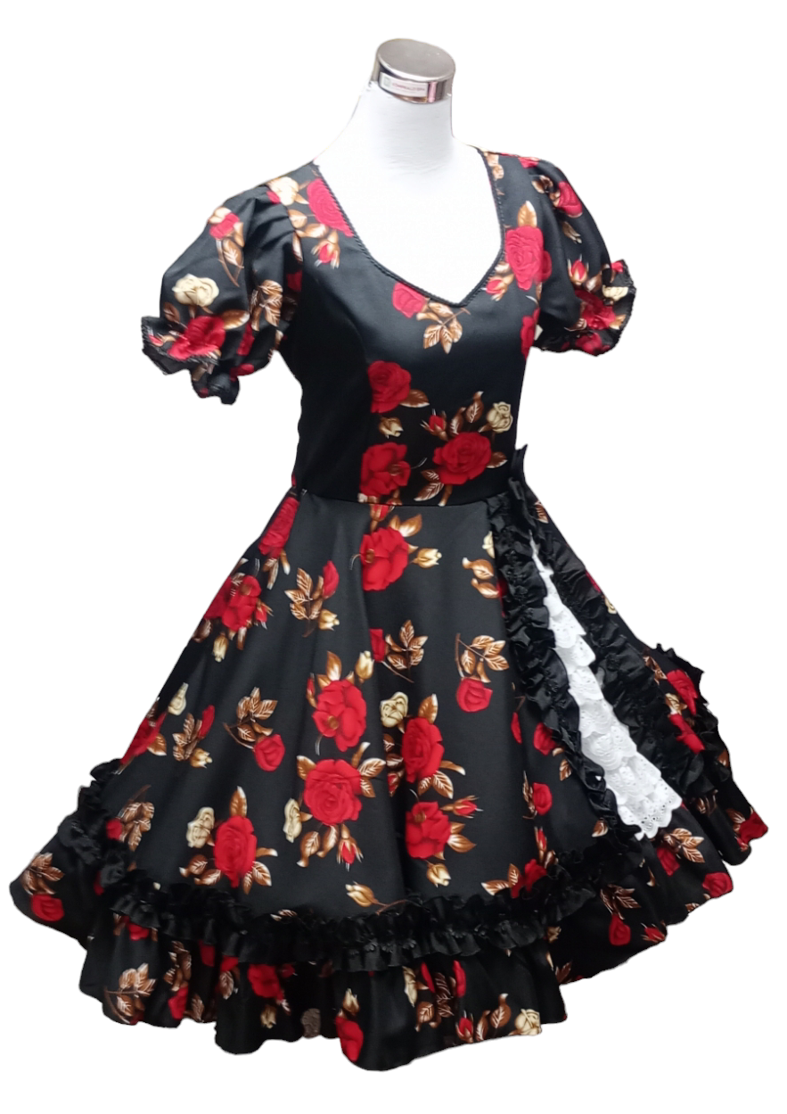Vestido Huasa China Mujer Adulto Tallas S, M,  L,  XL y 2 XL Floreado