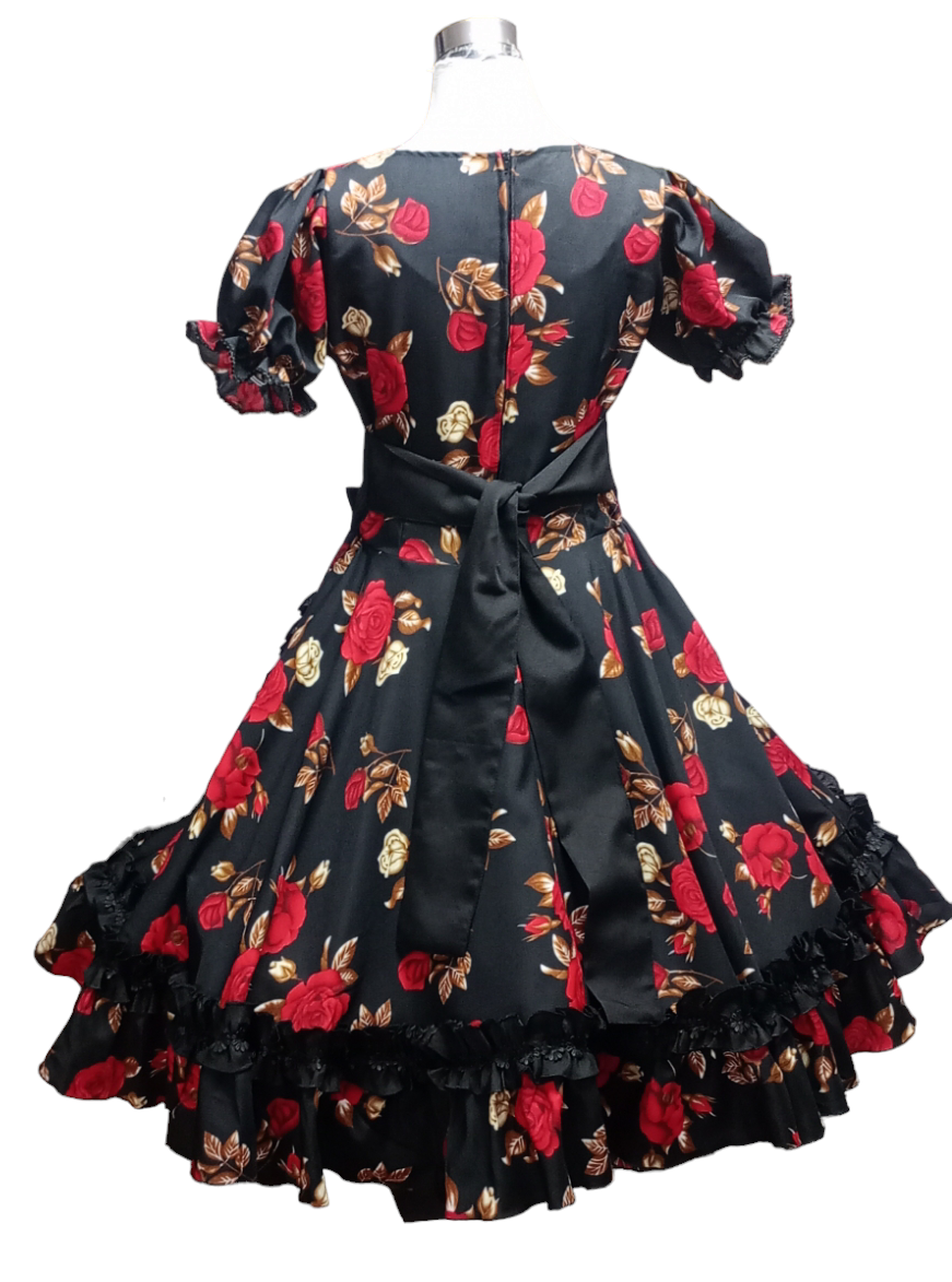 Vestido Huasa China Mujer Adulto Tallas S, M,  L,  XL y 2 XL Floreado