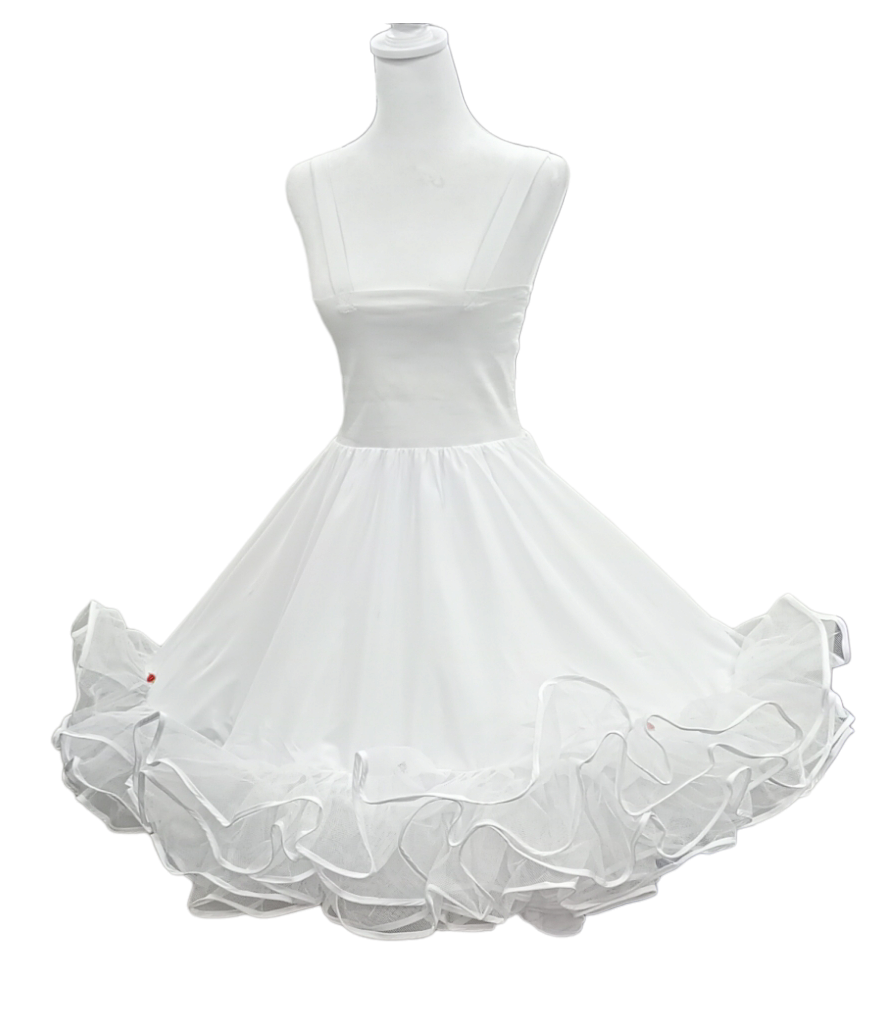 Falso de Competencia 8 Ruedos 2 Faldas  Pechera Elasticada Tirantes OFERTA S, M, L, XL y 2XL