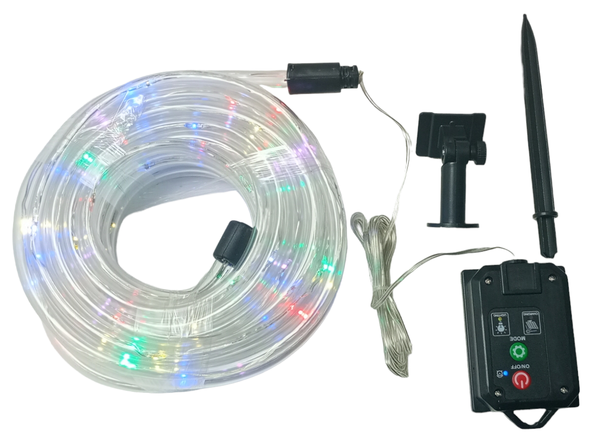Manguera Solar LEd 10 Metros Solar Luces Led Multicolor Decoracion Navideña