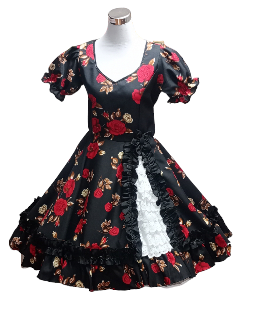 Vestido Huasa China Mujer Adulto Tallas S, M,  L,  XL y 2 XL Floreado