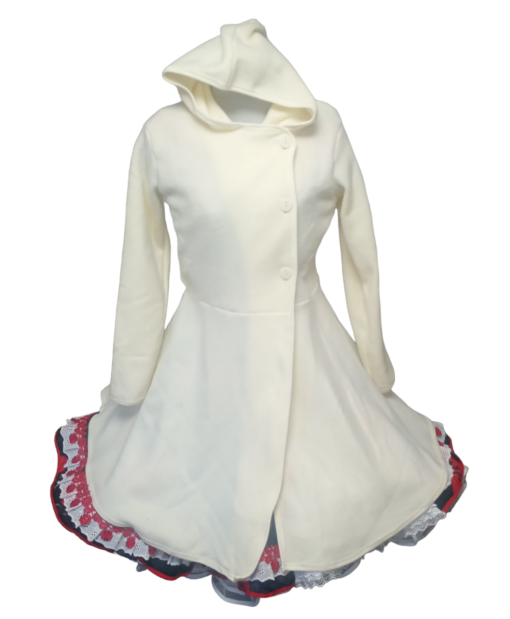 Abrigo Color  Crudo Vestido Huasa Cueca Juvenil Adulto S-M y  L-XL