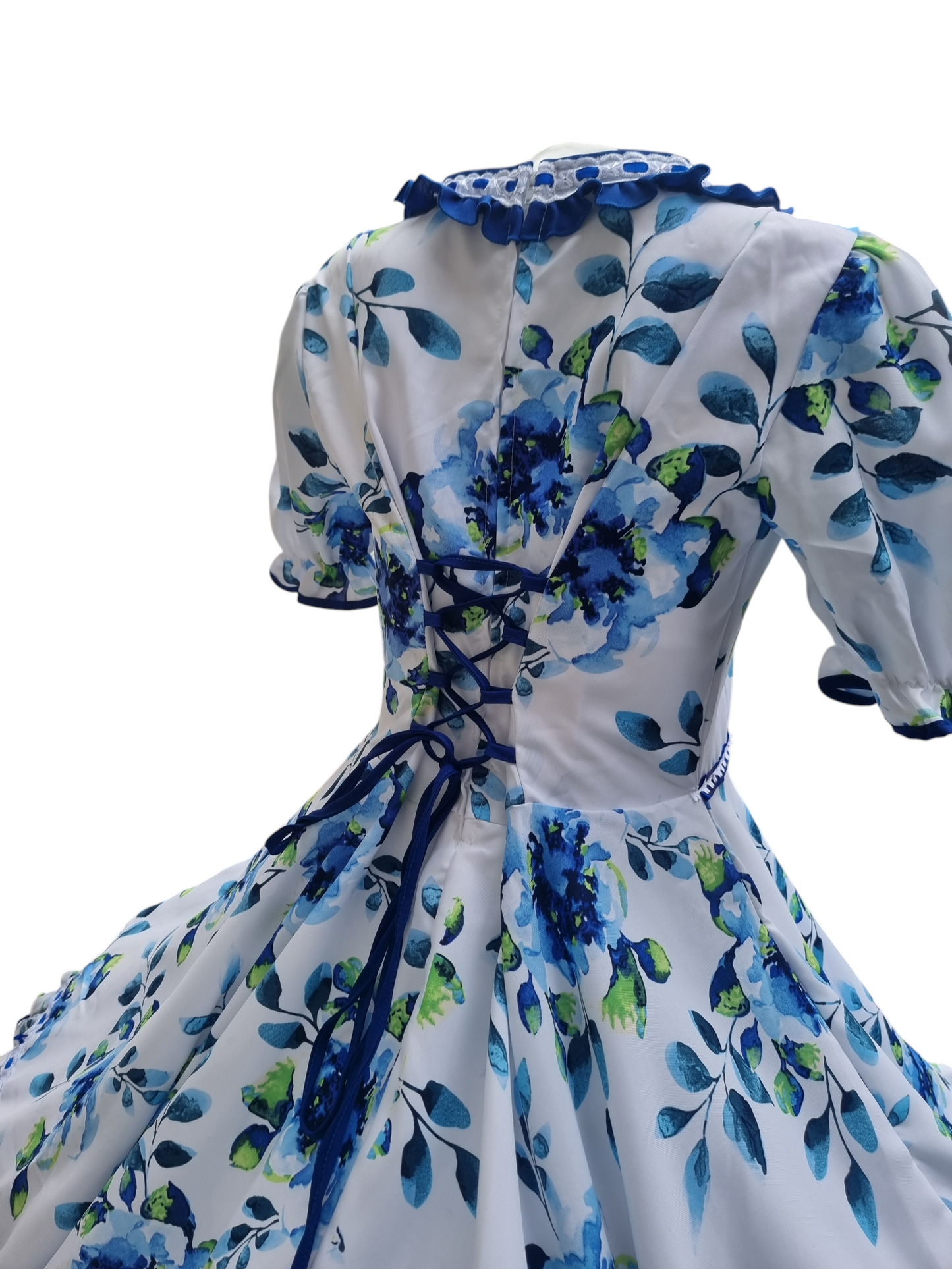 Vestido Huasa China Mujer Adulto Tallas S, M,  L,  XL y 2 XL Blanco Azul