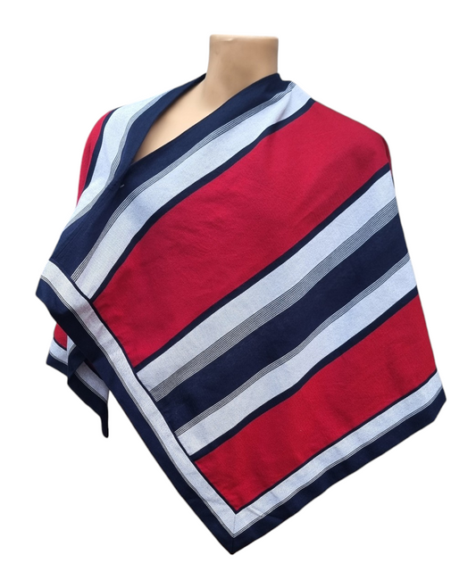 Manta Huaso Tricolor 130 x 90 Baile Cueca Poncho Juvenil Estatura 150 a 175