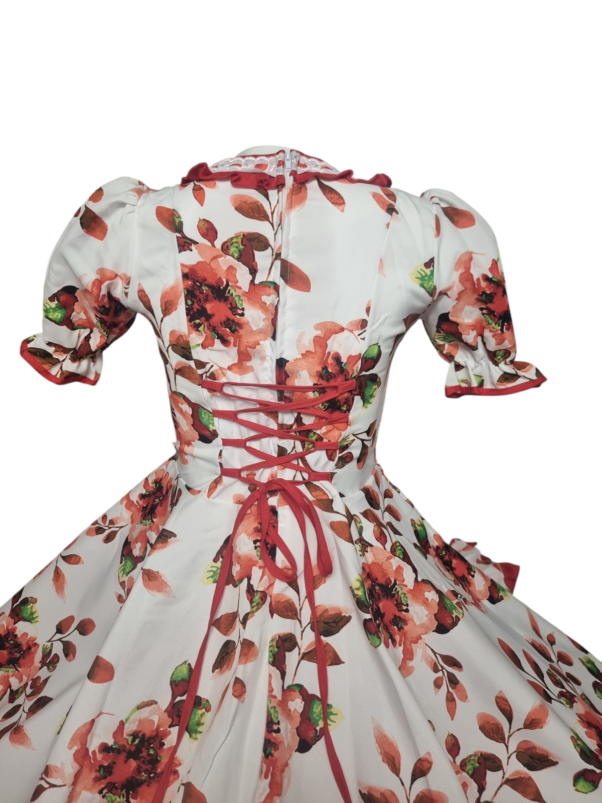 Vestido Huasa Niñas Tallas 2, 4, 6 y 8 Broderie Rojo Huasita Chinita