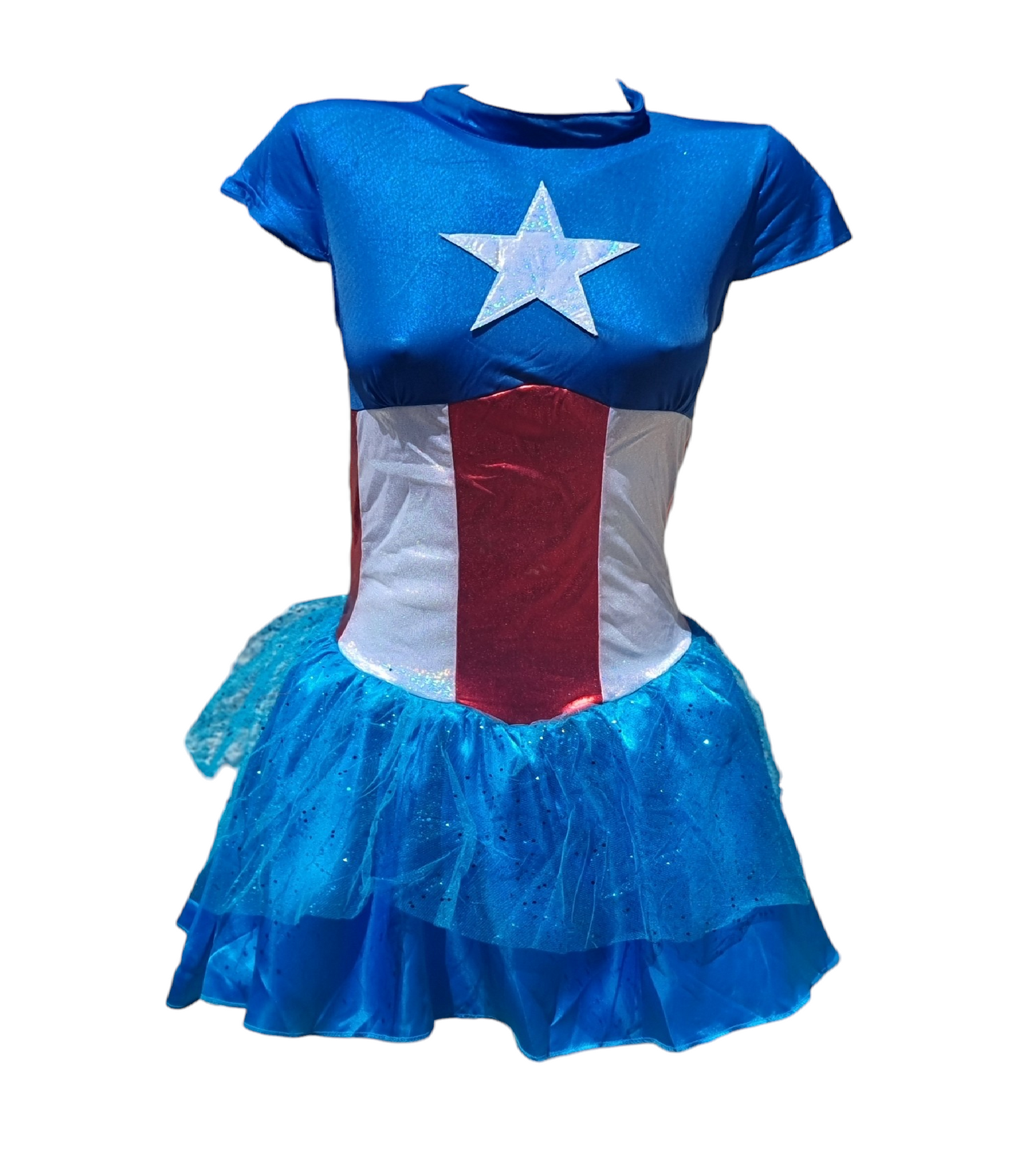 Disfraz Capitan America Niñas Capitana Super Calidad Tallas 4 A 14