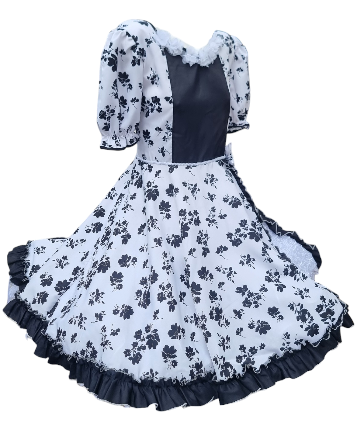 Vestido Huasa China Mujer Adulto Tallas S, M,  L,  XL y 2 XL Bco Negro Envio Gratis
