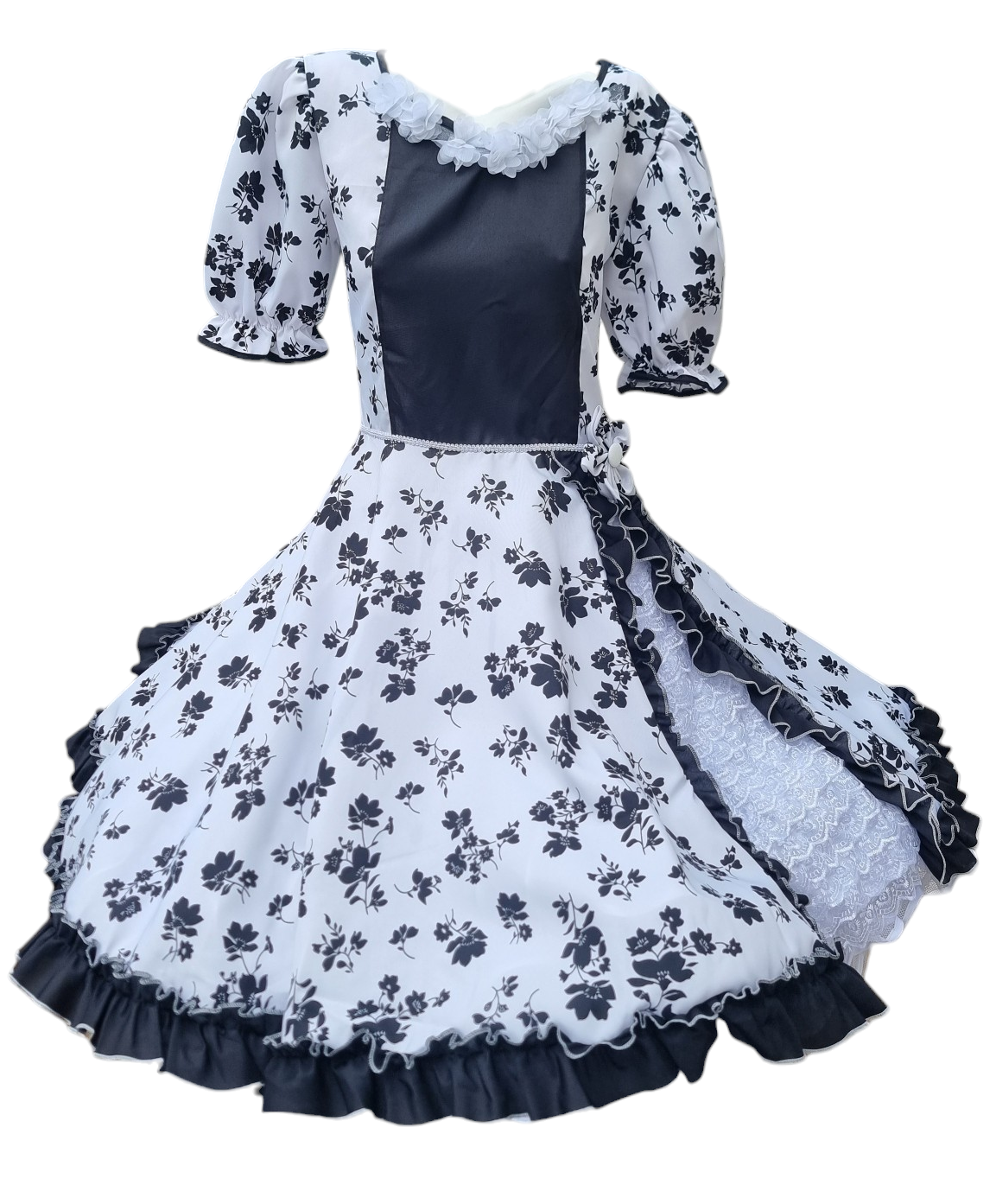 Vestido Huasa China Mujer Adulto Tallas S, M,  L,  XL y 2 XL Bco Negro Envio Gratis