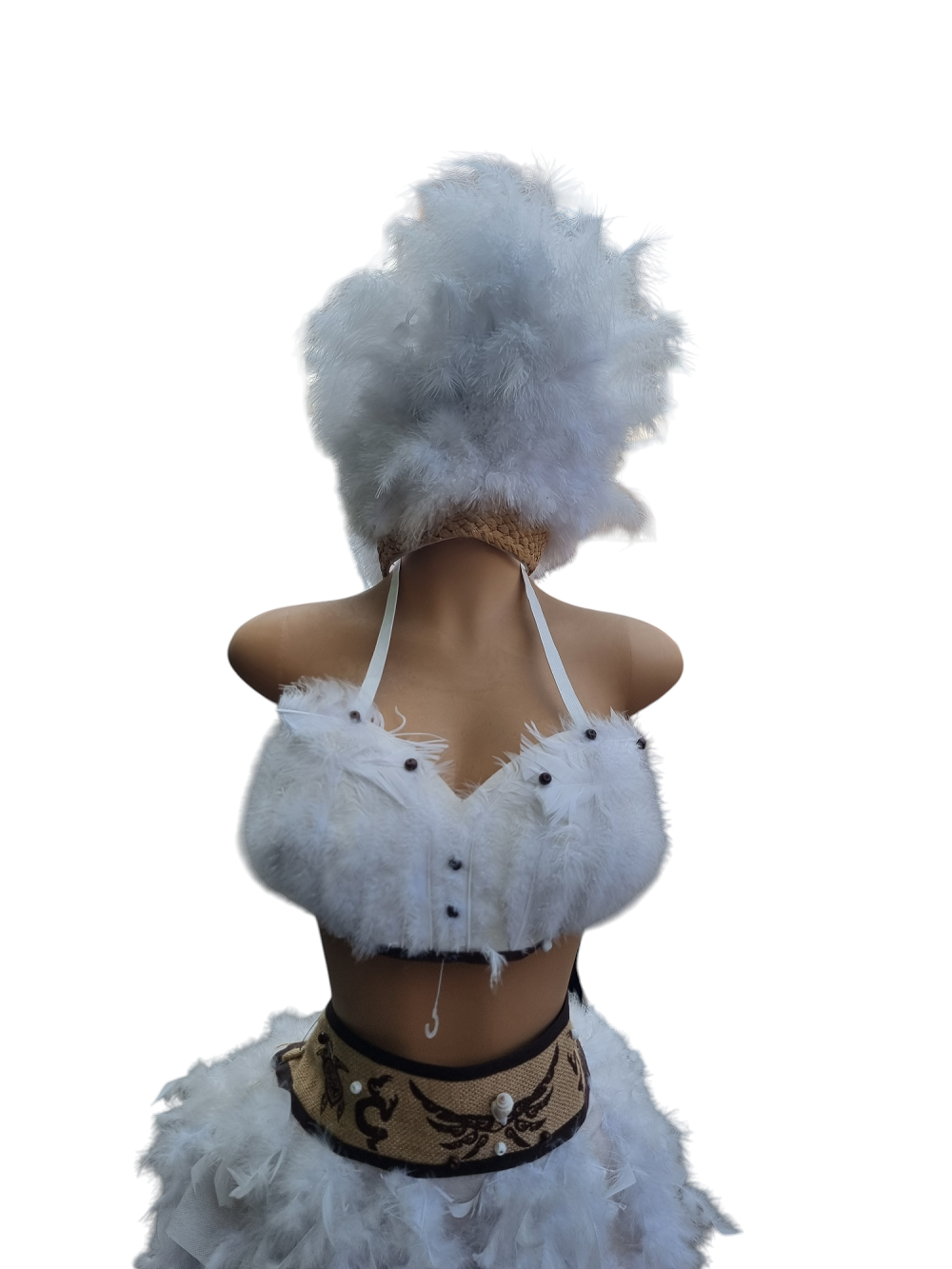 Traje Tipico Pascuense Mujer Juvenil Tallas S M y L De Plumas Blanco