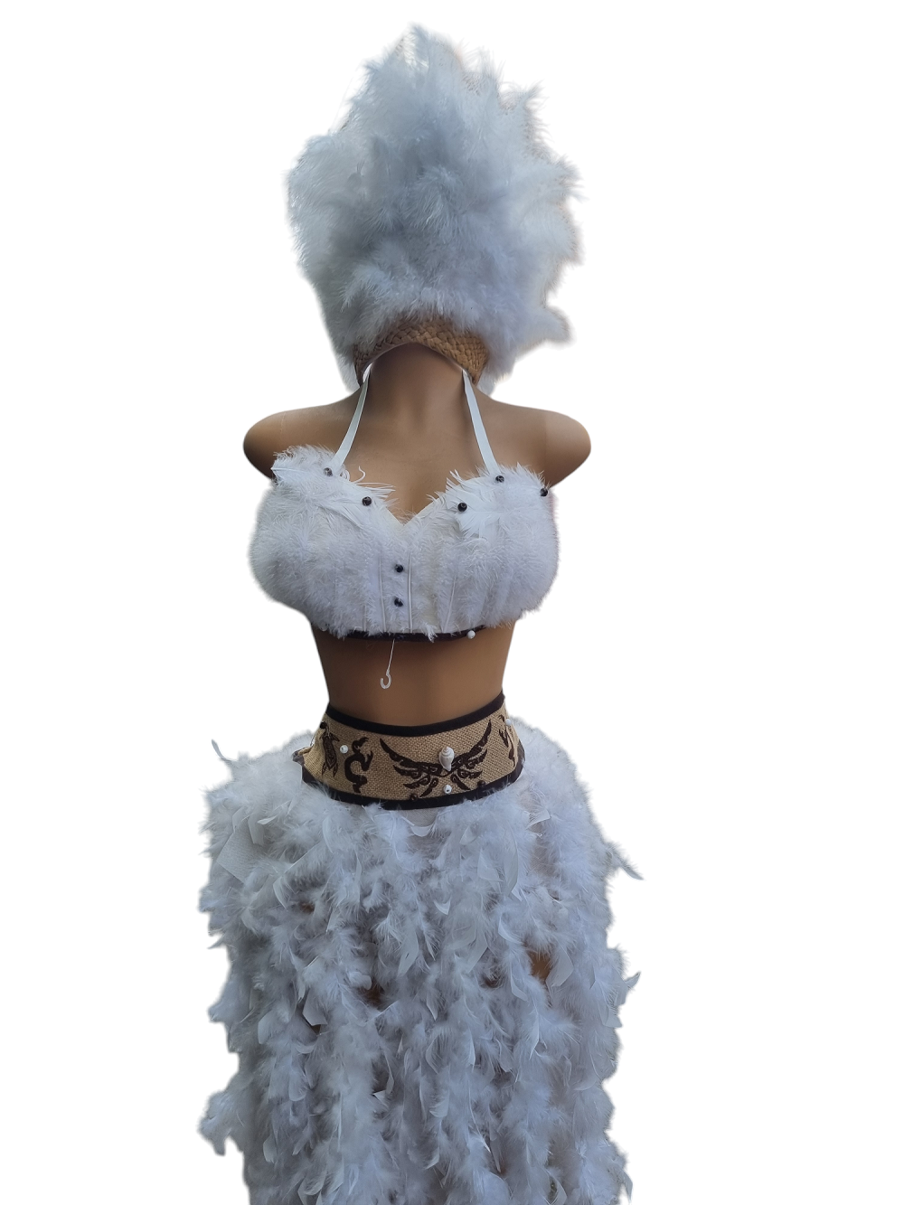 Traje Tipico Pascuense Mujer Juvenil Tallas S M y L De Plumas Blanco