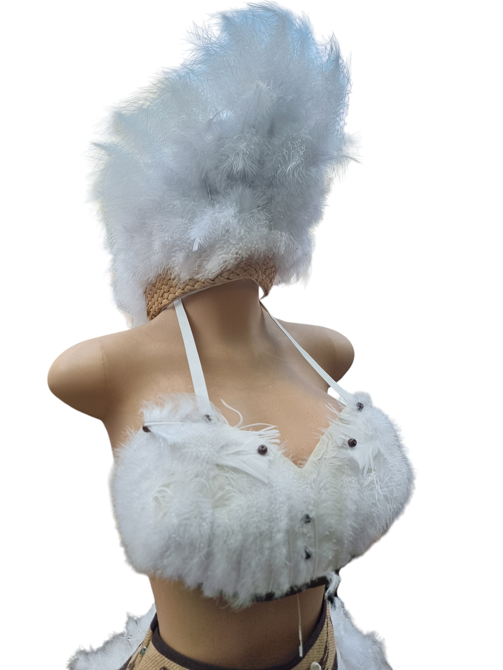 Traje Tipico Pascuense Mujer Juvenil Tallas S M y L De Plumas Blanco
