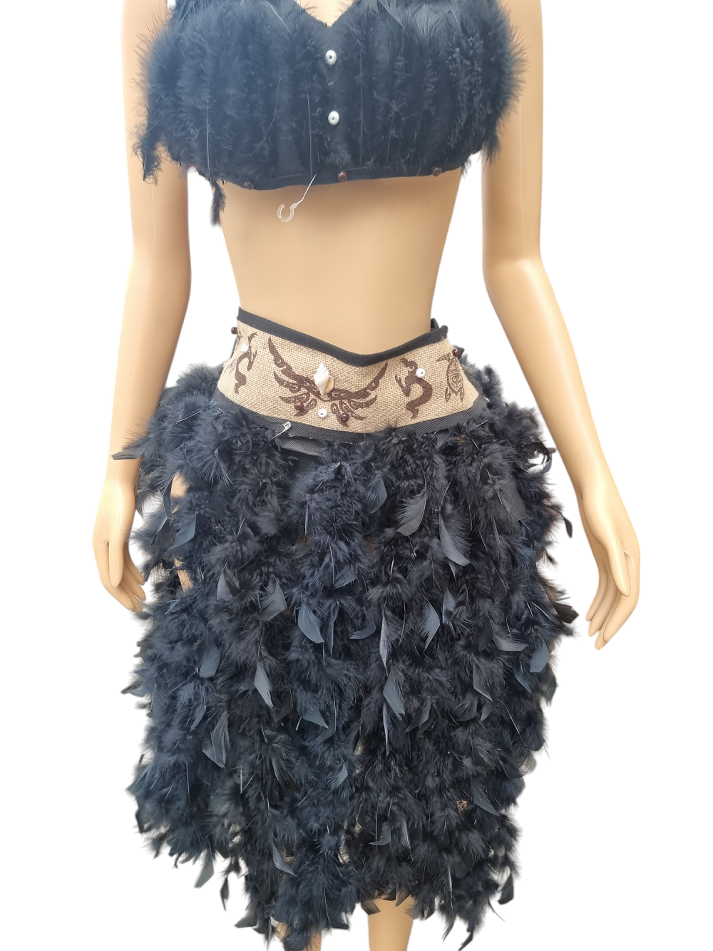 Traje Tipico Pascuense Mujer Juvenil Tallas S M y L De Plumas Negro