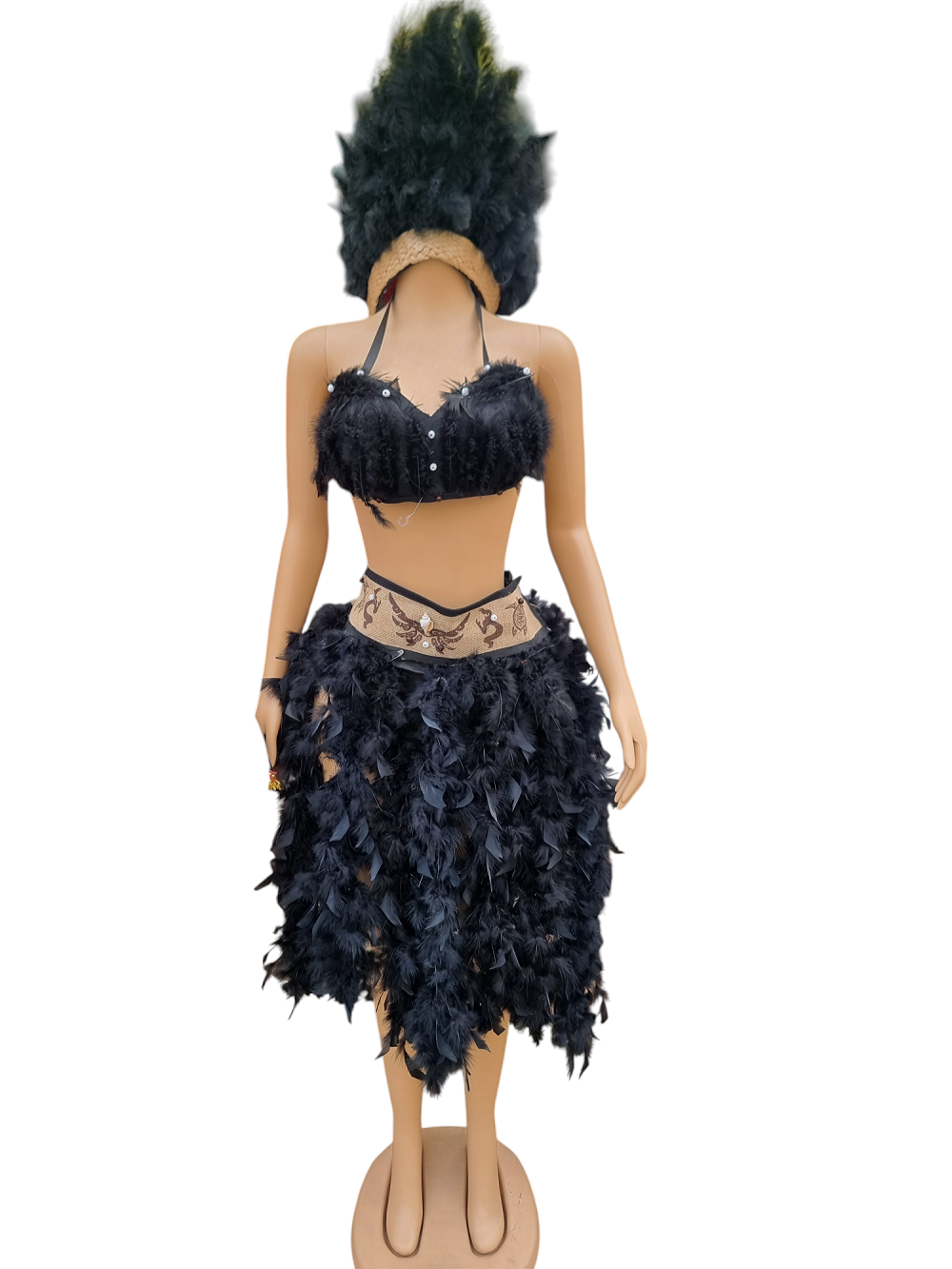 Traje Tipico Pascuense Mujer Juvenil Tallas S M y L De Plumas Negro