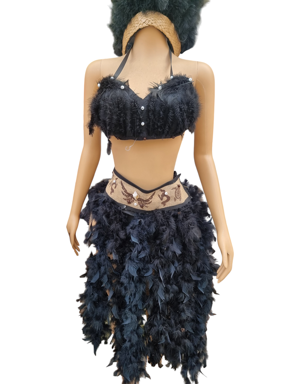 Traje Tipico Pascuense Mujer Juvenil Tallas S M y L De Plumas Negro