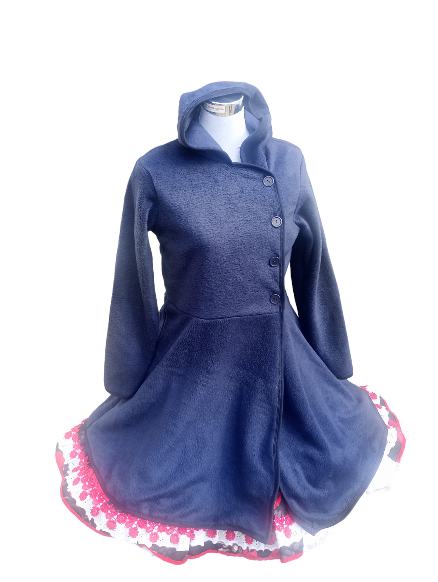 Abrigo Color Azul Oscuro Vestido Huasa Cueca Juvenil Adulto S-M y  L-Xl